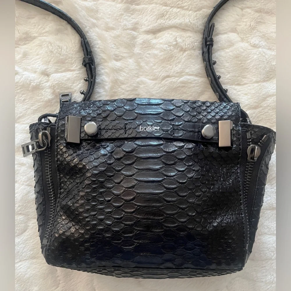 Botkier Leroy Crossbody Bag  with an embossed anaconda or snakeskin texture.